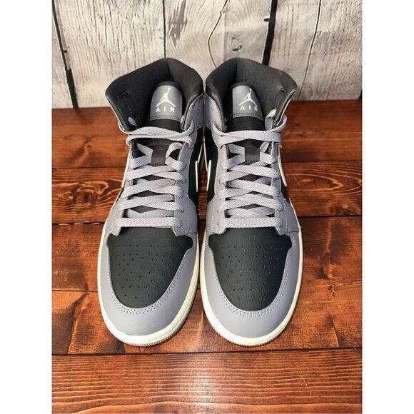 Air Jordan 1 Mid Cement Grey/ Anthracite/Sail Size 9.5 Women’s/ 8 Men’s Style BQ - Picture 2 of 8